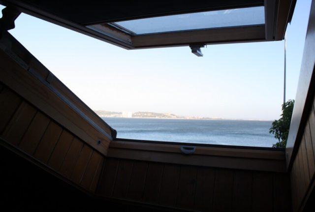 Attic room beds ocean view