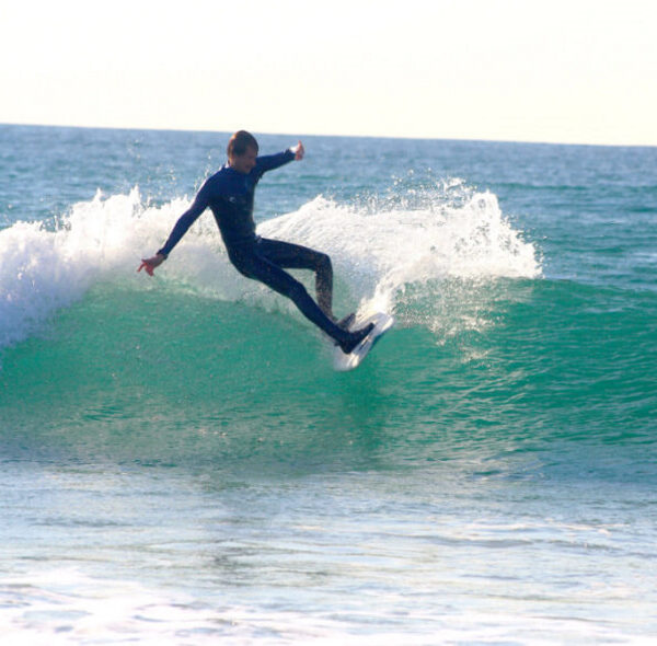 Surf instructor Nuno Sequeira surfing